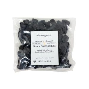 Olives, Black Dried Pitted Organic, Heirloom Peruvian, 8 oz - Zebra Organics