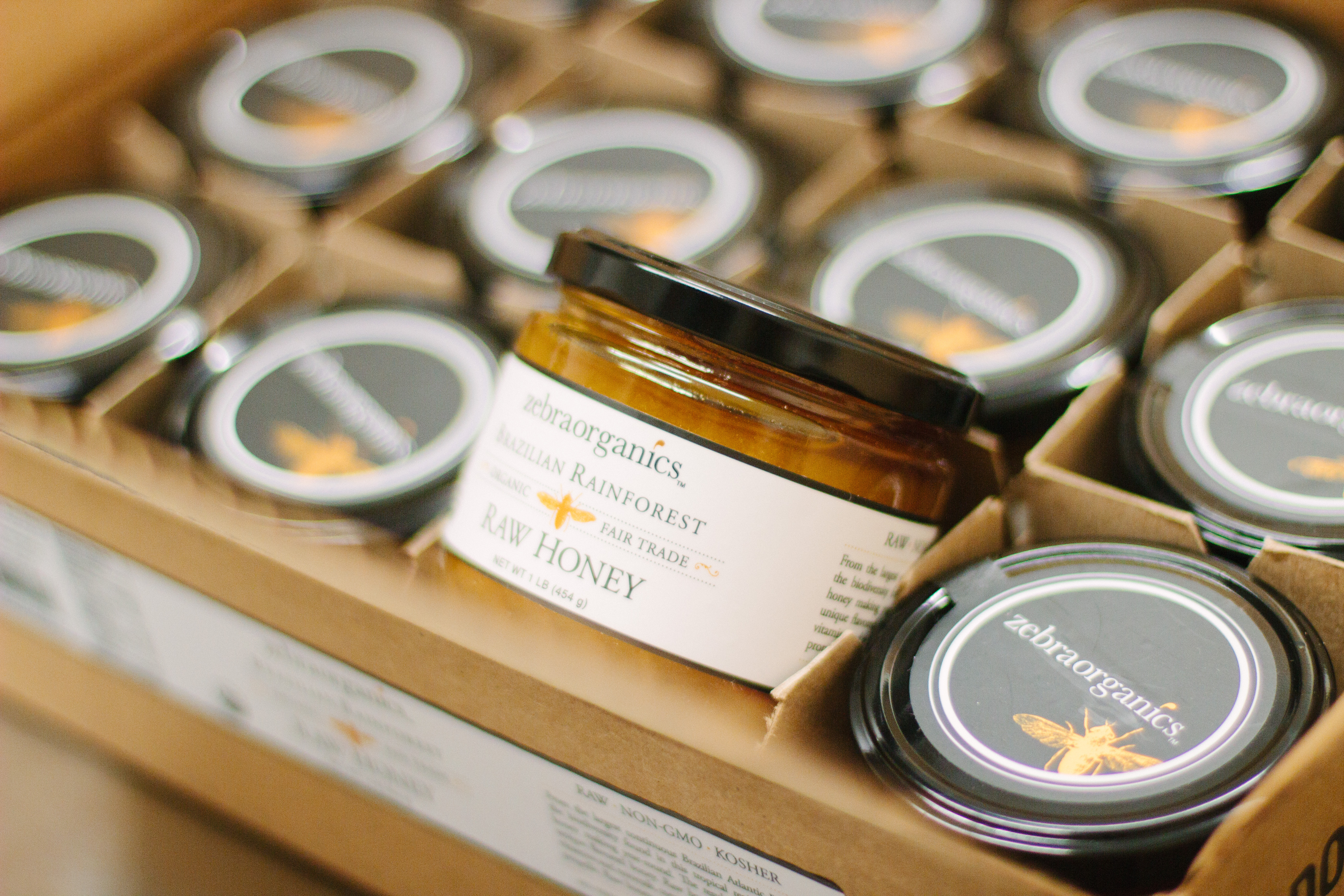 zebra organics honey jars